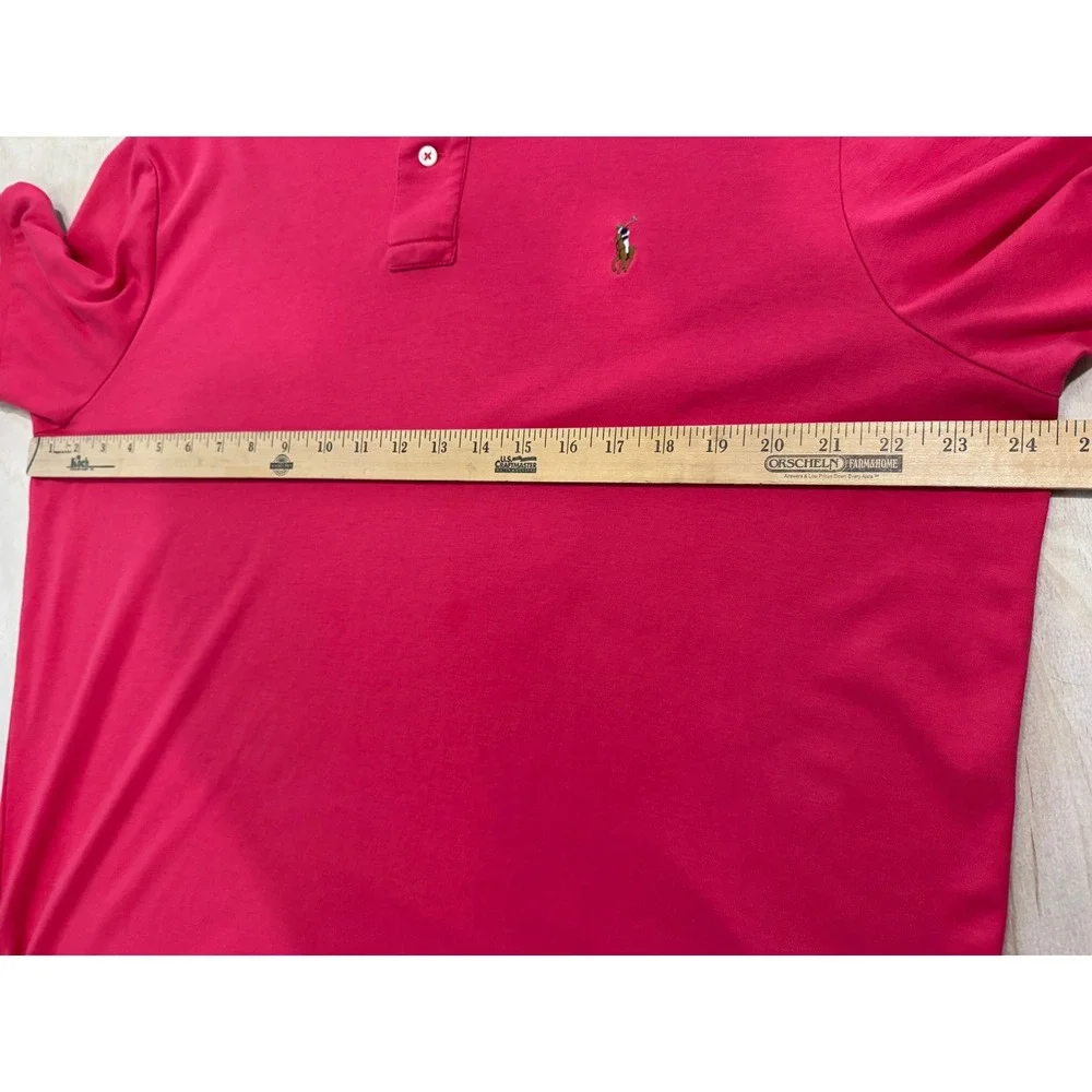 Lot 2 Polo Ralph Lauren Pima Soft Touch Polo XXL Pink Blue Striped‎ Golf Shirts